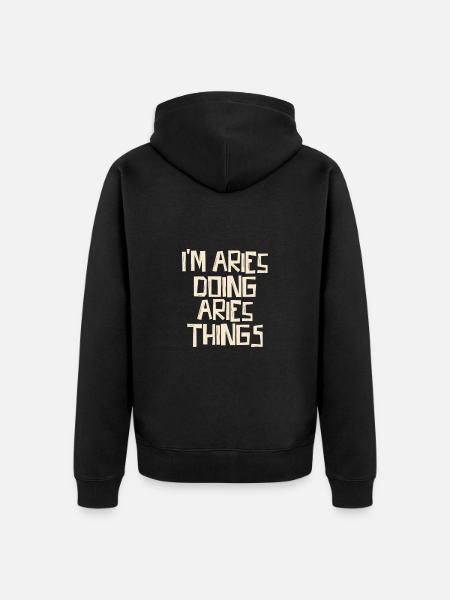 I'm Aries doing Aries things - Unisex Premium Bio Zip Hoodie - Schwarz