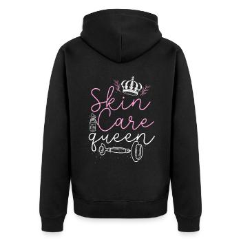 Cute Esthetician Skincare - Unisex Premium Bio Zip Hoodie - Schwarz - Hinten - Nico (187cm)