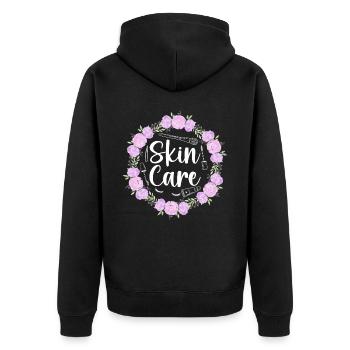 Cute Esthetician Skincare - Unisex Premium Bio Zip Hoodie - Schwarz - Hinten - Nico (187cm)