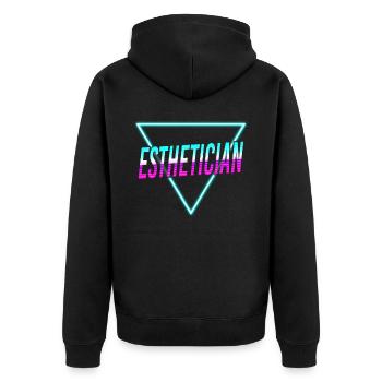 Cute Licensed Esthetician Skincare - Unisex Premium Bio Zip Hoodie - Schwarz - Hinten - Nico (187cm)