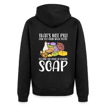 Seifenherstellung Seifenhersteller Soapologist - Unisex Premium Bio Zip Hoodie - Schwarz - Hinten - Nico (187cm)