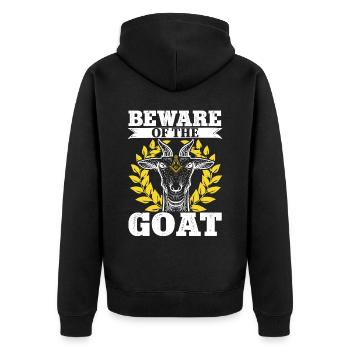 Masonic Freemasonry Fraternal - Unisex Premium Bio Zip Hoodie - Schwarz - Hinten - Nico (187cm)