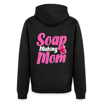 Soap manufacturer Soapologist - Unisex Premium Organic Zip Hoodie - black - Back - Nico (187cm)
