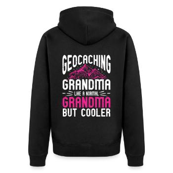 Cadeau Geocaching Geocacher Geocache - Veste à capuche bio Premium Unisexe - noir - Dos - Nico (187cm)