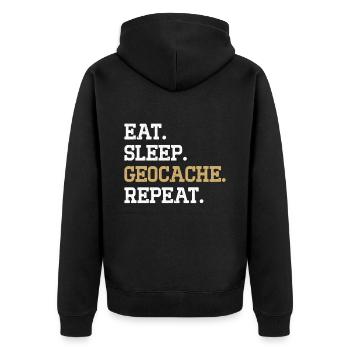 Cadeau Geocaching Geocacher Geocache - Veste à capuche bio Premium Unisexe - noir - Dos - Nico (187cm)