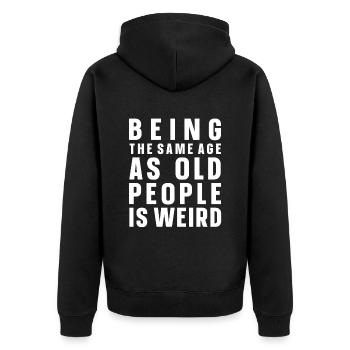 humour noir - Veste à capuche bio Premium Unisexe - noir - Dos - Nico (187cm)