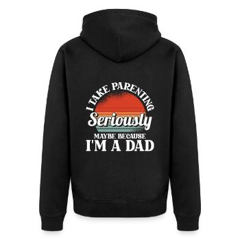 Schwarzer Humor - Unisex Premium Bio Zip Hoodie - Schwarz - Hinten - Nico (187cm)