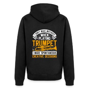 Trompetenspieler Trompeter - Unisex Premium Bio Zip Hoodie - Schwarz - Hinten - Nico (187cm)