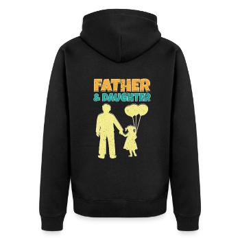 Fête des pères Papa Papa Meilleur Papa - Veste à capuche bio Premium Unisexe - noir - Dos - Nico (187cm)