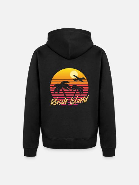 Rhode Island - Unisex Premium Organic Zip Hoodie - black