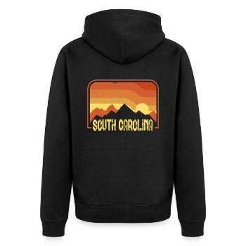 South Carolina - Unisex Premium Bio Zip Hoodie - Schwarz - Hinten - Nico (187cm)