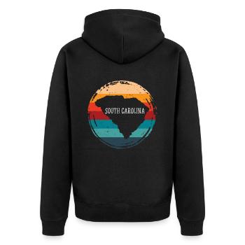 South Carolina - Unisex Premium Bio Zip Hoodie - Schwarz - Hinten - Nico (187cm)