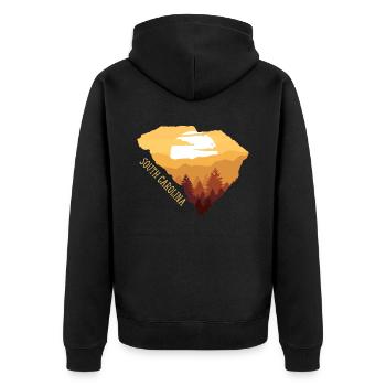 South Carolina - Unisex Premium Bio Zip Hoodie - Schwarz - Hinten - Nico (187cm)