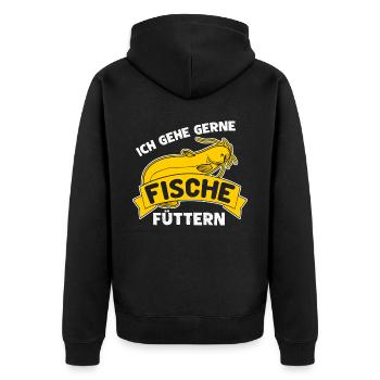 Angler Fischer Angeln Fisch Angel - Unisex Premium Bio Zip Hoodie - Schwarz - Hinten - Nico (187cm)