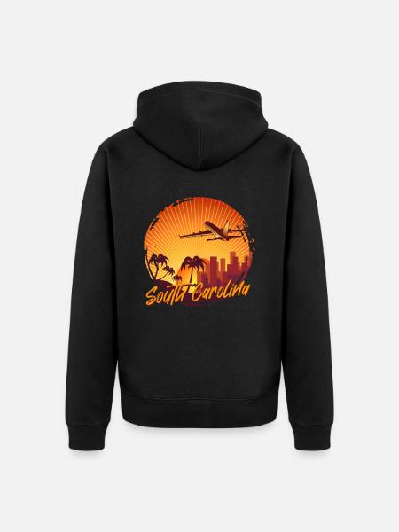 South Carolina - Unisex Premium Organic Zip Hoodie - black