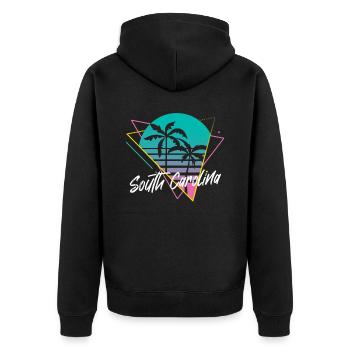 South Carolina - Unisex Premium Bio Zip Hoodie - Schwarz - Hinten - Nico (187cm)
