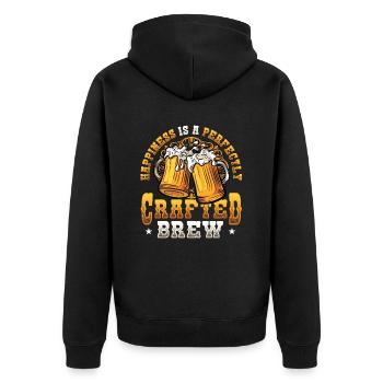 Beer brewing and brewmaster's happiness In perfection - Unisex Premium Organic Zip Hoodie - black - Back - Nico (187cm)