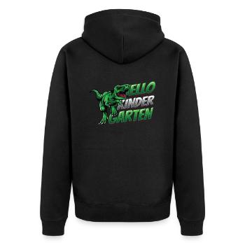 Hallo Kindergarten, Erster Tag Im Kindergarten - Unisex Premium Bio Zip Hoodie - Schwarz - Hinten - Nico (187cm)