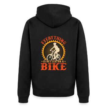 Cyclist Bike Rider Bicycle Riding Mountainbike - Unisex Premium Organic Zip Hoodie - black - Back - Nico (187cm)
