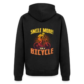 Cyclist Bike Rider Bicycle Riding Mountainbike - Unisex Premium Organic Zip Hoodie - black - Back - Nico (187cm)