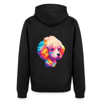 Caniche Chien Chiens Design Caniches Art Pet - Veste à capuche bio Premium Unisexe - noir - Dos - Nico (187cm)