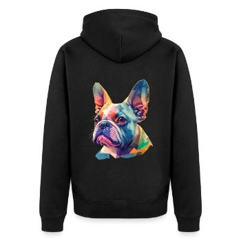 Chien bouledogue français drôle de chiens Art - Veste à capuche bio Premium Unisexe - noir - Dos - Nico (187cm)