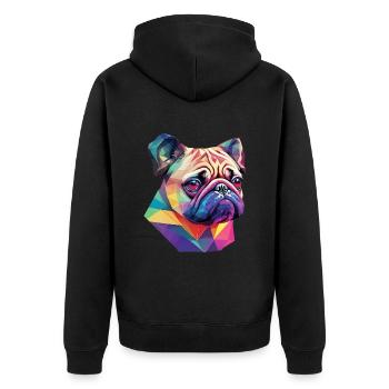 Carlin Chien Mignon Race de chien Carlins Chiens Pug Design - Veste à capuche bio Premium Unisexe - noir - Dos - Nico (187cm)
