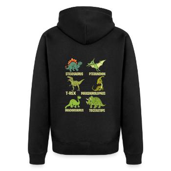 Lustiger Dinosaurier-Spruch T Rex Dino - Unisex Premium Bio Zip Hoodie - Schwarz - Hinten - Nico (187cm)