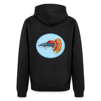 Aquarium Guppies Aquarist Aquaristics Gift - Unisex Premium Organic Zip Hoodie - black - Back - Nico (187cm)