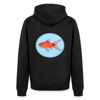 Aquarium Goldfische Aquarianer Geschenk - Unisex Premium Bio Zip Hoodie - Schwarz - Hinten - Nico (187cm)
