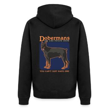 Doberman Dog Dog Propriétaire Cadeau - Veste à capuche bio Premium Unisexe - noir - Dos - Nico (187cm)