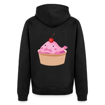 Blob Cupcake Blobfish Poisson Mer - Veste à capuche bio Premium Unisexe - noir - Dos - Nico (187cm)
