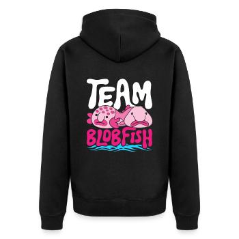 Blobfisch Team Blobfish - Veste à capuche bio Premium Unisexe - noir - Dos - Nico (187cm)