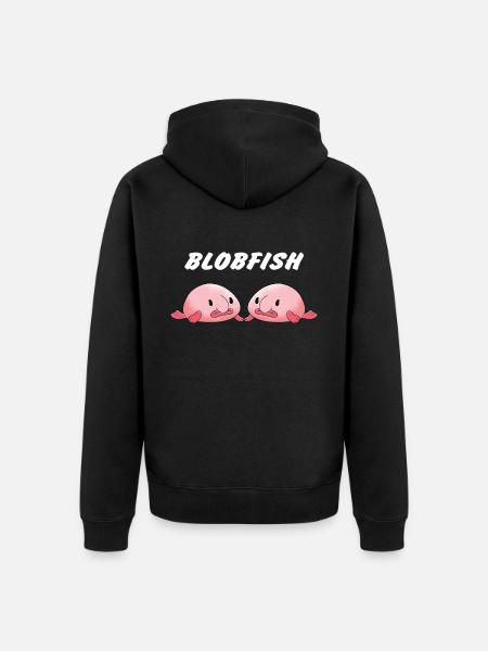 Blob Blobfish Fish Mer - Veste à capuche bio Premium Unisexe - noir