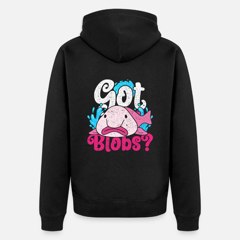 Blobfish a des blobs ? - Veste à capuche bio Premium Unisexe - noir