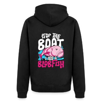 Blobfisch Arrêtez le bateau Je vois un Blobfish - Veste à capuche bio Premium Unisexe - noir - Dos - Nico (187cm)