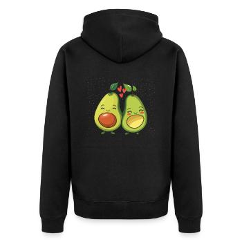 Avocado Couple Relationship Avocado Fruit Guac - Unisex Premium Organic Zip Hoodie - black - Back - Nico (187cm)