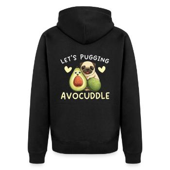 Avocado Couple Relationship Avocado Fruit Guac - Unisex Premium Organic Zip Hoodie - black - Back - Nico (187cm)