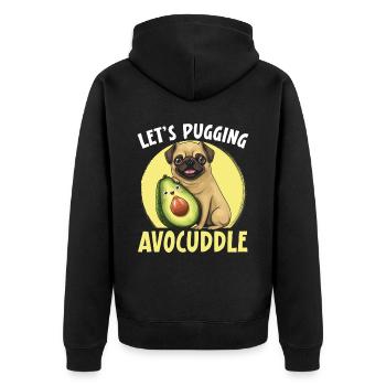 Avocado Couple Relationship Avocado Fruit Guac - Unisex Premium Organic Zip Hoodie - black - Back - Nico (187cm)
