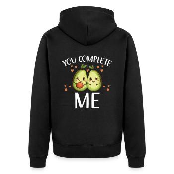 Avocado Couple Relationship Avocado Fruit Guac - Unisex Premium Organic Zip Hoodie - black - Back - Nico (187cm)