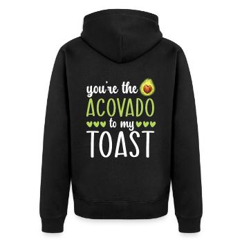 Avocado Couple Relationship Avocado Fruit Guac - Unisex Premium Organic Zip Hoodie - black - Back - Nico (187cm)