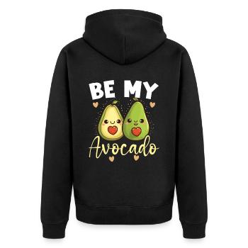 Avocado Couple Relationship Avocado Fruit Guac - Unisex Premium Organic Zip Hoodie - black - Back - Nico (187cm)