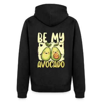 Avocado Couple Relationship Avocado Fruit Guac - Unisex Premium Organic Zip Hoodie - black - Back - Nico (187cm)