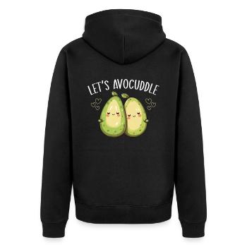 Avocado Couple Relationship Avocado Fruit Guac - Unisex Premium Organic Zip Hoodie - black - Back - Nico (187cm)