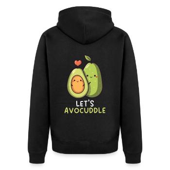 Avocado Couple Relationship Avocado Fruit Guac - Unisex Premium Organic Zip Hoodie - black - Back - Nico (187cm)