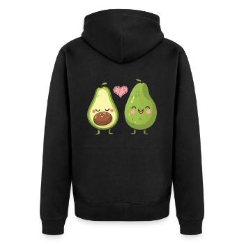 Avocado Couple Relationship Avocado Fruit Guac - Unisex Premium Organic Zip Hoodie - black - Back - Nico (187cm)