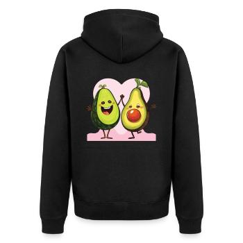 Avocado Couple Relationship Avocado Fruit Guac - Unisex Premium Organic Zip Hoodie - black - Back - Nico (187cm)