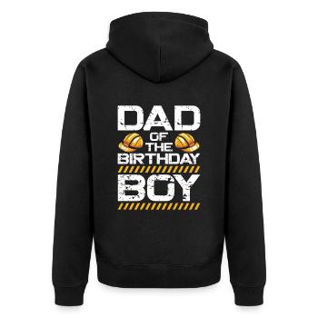 Dad Of The Birthday Boy - Unisex Premium Bio Zip Hoodie - Schwarz - Hinten - Nico (187cm)