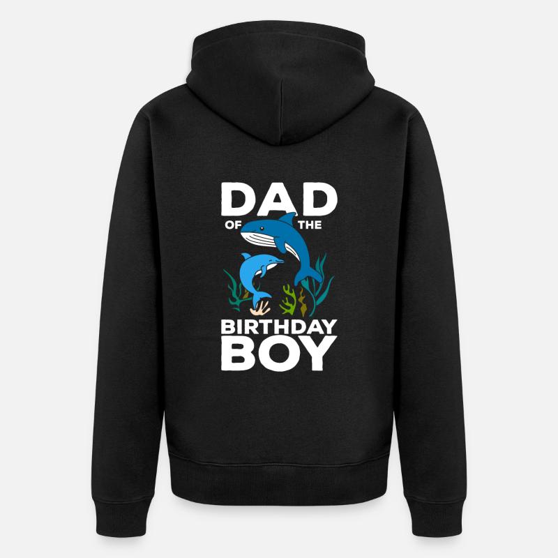 Papa du garçon d’anniversaire - Veste à capuche bio Premium Unisexe - noir