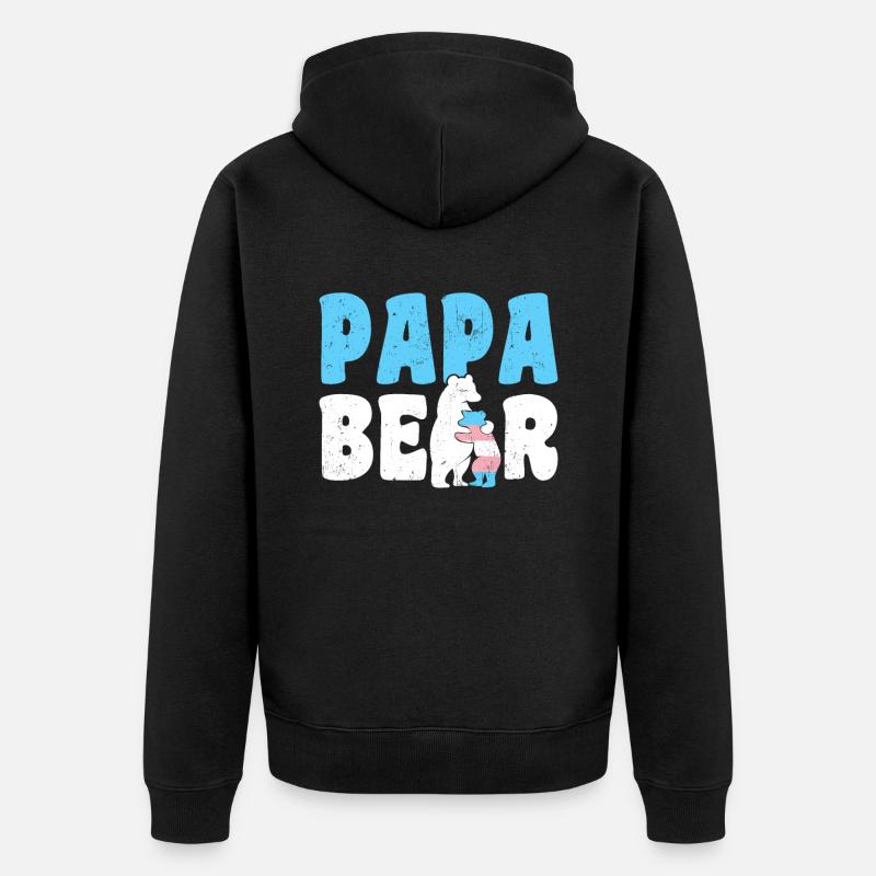 Papa Ours - Veste à capuche bio Premium Unisexe - noir